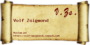 Volf Zsigmond névjegykártya