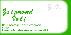 zsigmond volf business card